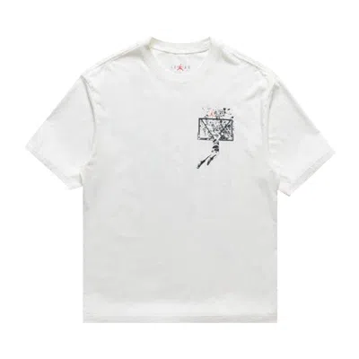 Pre-owned Air Jordan Brooklyn Oversized Graphic T-shirt 'sail/off Black' | White | Men's Size Xxl