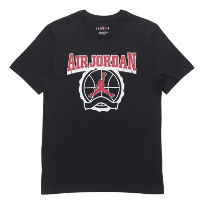 Air Jordan Burst Crack Basketball Sports Short Sleeve T-shirt Men's Black