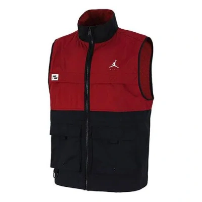 Air Jordan Casual Alphabet Printing Zipper Splicing Vest Red