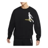 Air Jordan Casual Knitted Crew Neck Basketball Jumper Sweater For Men Black