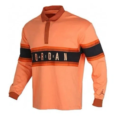 Air Jordan Casual Long Sleeves Polo Shirt Orange