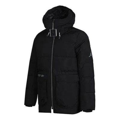 Air Jordan Casual Sports Hooded Stay Warm Down Jacket Black