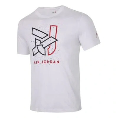Air Jordan Casual Sports Round Neck Short Sleeve White