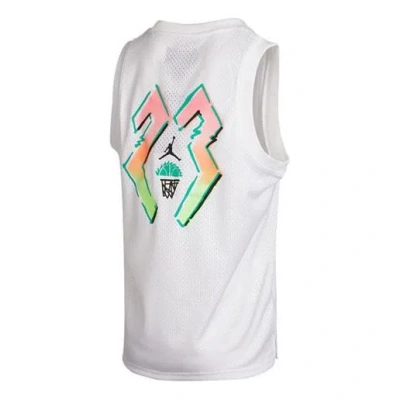 Air Jordan Causual Ventilate Basketball Sports Sleeveness Vest Men's White