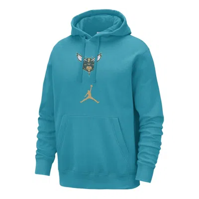 Air Jordan Charlotte Hornets Club Fleece City Edition Nba Pullover Hoodie 'teal' In Blue