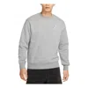Air Jordan Classic Flying Solid Color Fleece Lined Round Neck Sweatshirt 'carbon Grey' In Gray