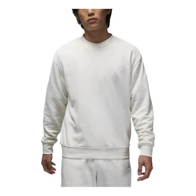 Air Jordan Classic Flying Solid Color Fleece Lined Round Neck Sweatshirt 'white'