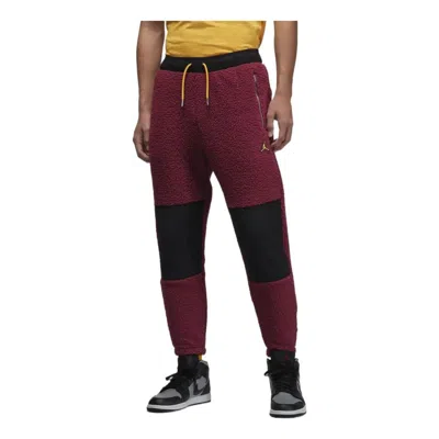 Air Jordan Colorblock Embroidered Drawstring Elastic Waistband Bundle Feet Sports Pants Men's Red