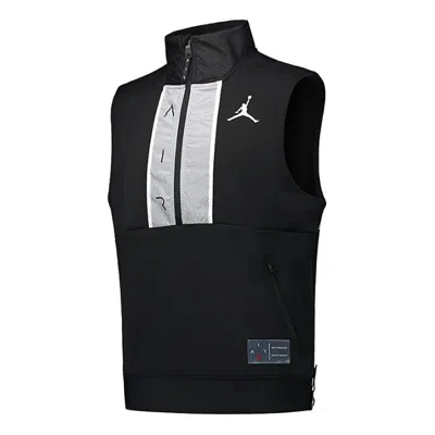 Air Jordan Colorblock Half Zipper Basketball Sports Vest Black