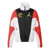 Air Jordan Colorblock Splicing Stand Collar Woven Jacket Black In Multi