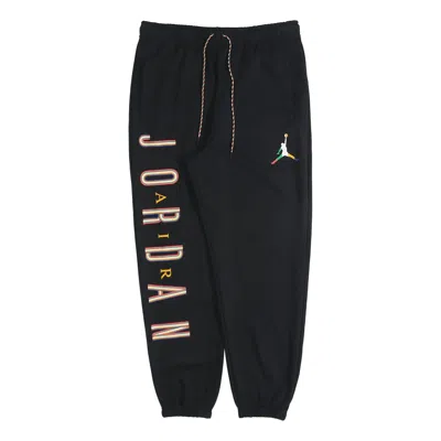 Air Jordan Colorful Flying Man Logo Printing Sports Long Pants Black