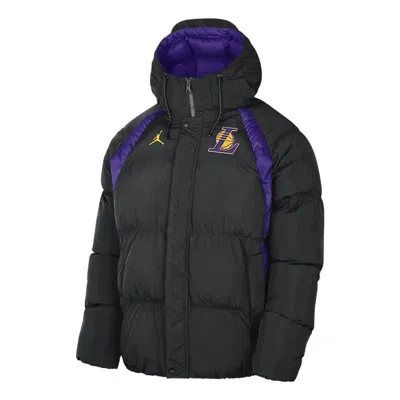 Air Jordan Courtside Statement Puffer Jacket 'los Angeles Lakers' In Black
