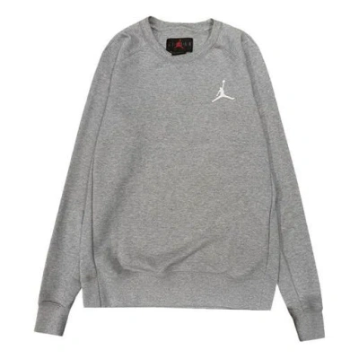 Air Jordan Crew Neck Casual Pullover Knitted Sweater Men's Grey In Gray