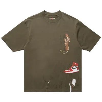 Pre-owned Air Jordan Crewneck T-shirt 'medium Olive' | Green | Men's Size S