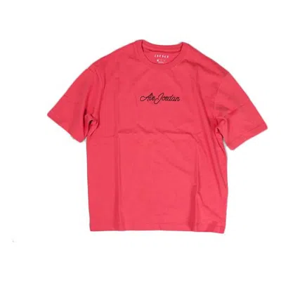 Air Jordan Cursive Logo Sports Short Sleeve Red