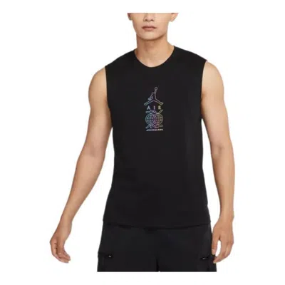 Air Jordan Dongdan Logo Printing Sleeveless Training Black Vest