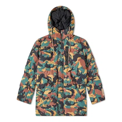 Air Jordan Drawstring Hooded Camouflage Hooded Down Coat 'camouflage' In Green