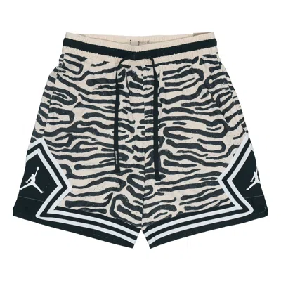 Air Jordan Dri-fit Sport Bc Diamond Casual Sports Breathable Zebra Printing Shorts Pearl White In Black