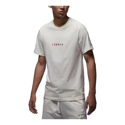 Air Jordan Embossed Air Crew T-shirt 'white' In Gray