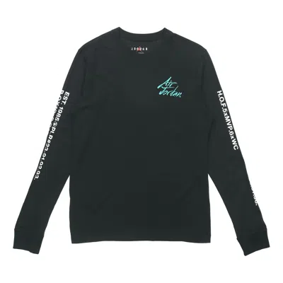 Air Jordan Embroidered Alphabet Printing Casual Sports Round Neck Long Sleeves Black