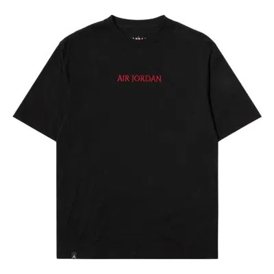 Air Jordan Embroidered Round Neck Sports Short Sleeve T-shirt Men's Black