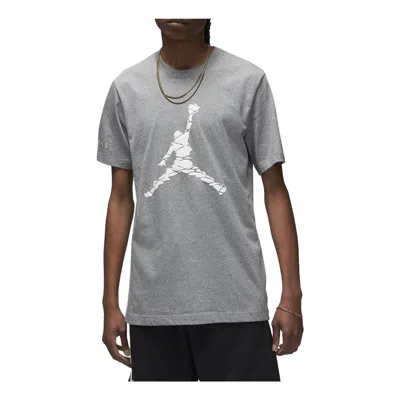 Air Jordan Essential Short Sleeve Crew 3 T-shirt 'carbon Heather' In Gray