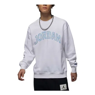 Air Jordan Essentials Fleece Crew Neck Sweatshirt Asia Sizing 'white Legend Blue'