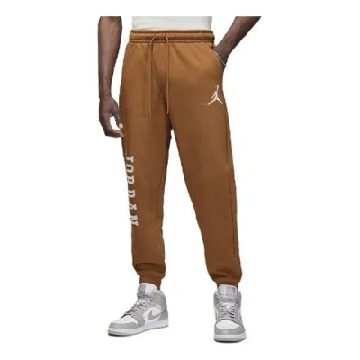 Air Jordan Essentials Holiday Fleece Sweatpants Asia Sizing 'light British Tan' In Brown