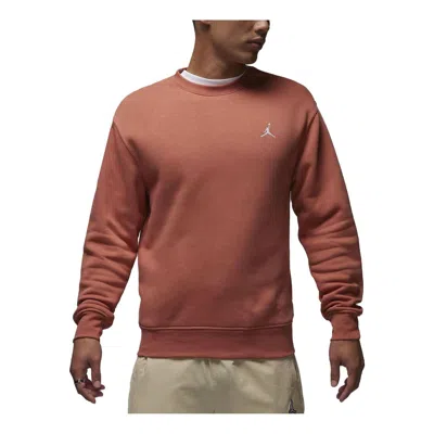 Air Jordan Essentials Logo Crew-neck Sweatshirt 'orange White' In Pink