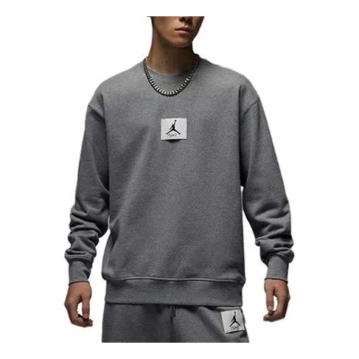 Air Jordan Essentials Logo Sweatshirt 'grey White' In Gray
