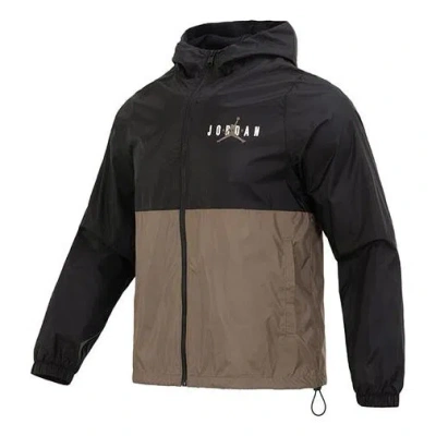 Air Jordan Esstenials Hbr Woven Jacket 'black Brown' In Multi