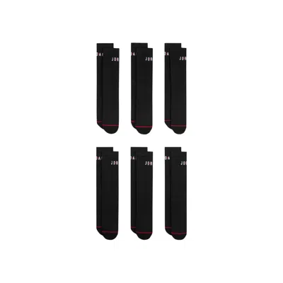 Pre-owned Air Jordan Everyday Crew Socks (6 Pairs) 'black/gym Red/white' | Men's Size L