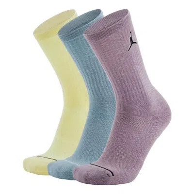 Air Jordan Everyday Max Crew Basketball Socks 'lilac Blue Yellow' In Multi