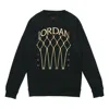 Air Jordan Fleece Knit Round Neck Hoodie Men's Black