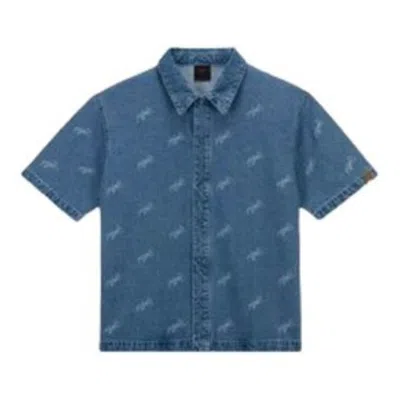 Air Jordan Flight Denim Print Denim Shirt 'blue'