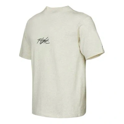Air Jordan Flight Essentials Logo Sports Short Sleeve Men's Creamy/white In Nude