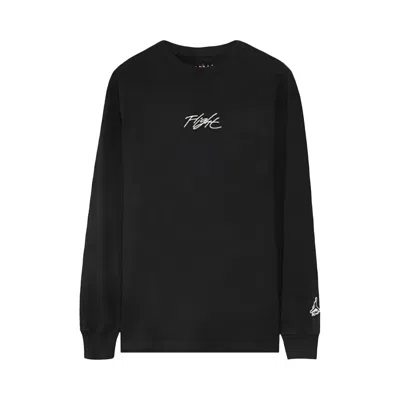 Pre-owned Air Jordan Flight Essentials Long Sleeve Tee 'black' | Men's Size Xl