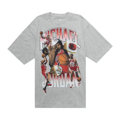 Pre-owned Air Jordan Flight Essentials Oversized T-shirt 'grey Heather/varsity Red' | Men's Size M