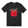 Air Jordan Flight Exercise Sportswear Logo Printed Crew Neck Short Sleeved Black