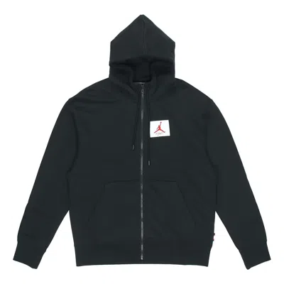 Air Jordan Flight Fleece Cardigan Hooded Casual Sports Jacket Black In Blue