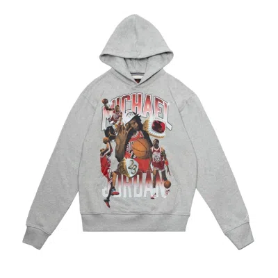 Pre-owned Air Jordan Flight Fleece Graphic Pullover Hoodie 'grey Heather' | Men's Size S