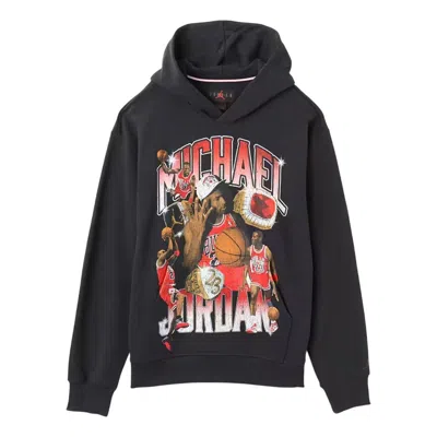 Air Jordan Flight Fleece Graphic Pullover Hoodie 'off Noir' In Black