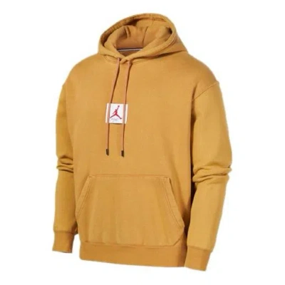 Air Jordan Flight Fleece Hoody Casual Sports Sweater Men's Oatmeal In Yellow