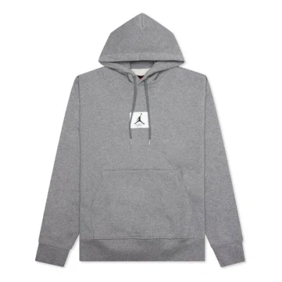 Air Jordan Flight Fleece Pullover Hoodie 'carbon Heather' In Gray