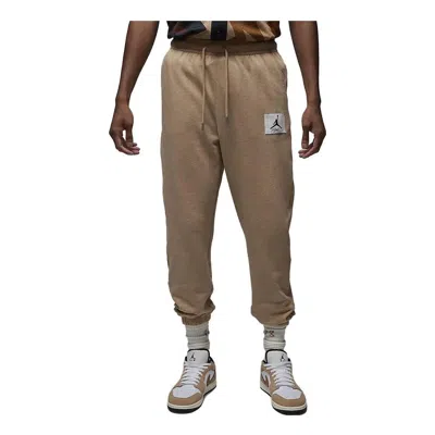Air Jordan Flight Fleece Sweatpants 'hemp Heather Sail' In Brown
