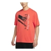 Air Jordan Flight Flying Man Printing Basketball Sports Short Sleeve Orange In Red