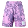 Air Jordan Flight Full Print Basketball Sports Woven Drawstring Shorts Purple In Multi