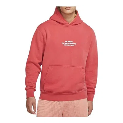 Air Jordan Flight Heritage Fleece Pullover Hoodie 'red' In Orange