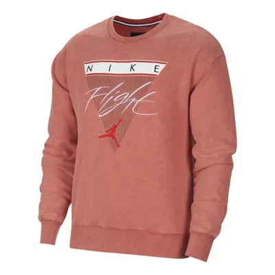 Air Jordan Flight Mens Casual Sports Crew-neck Red In Brown