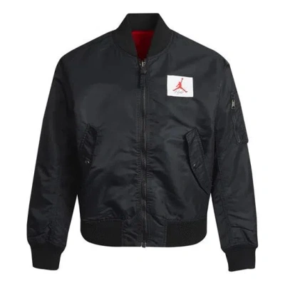 Air Jordan Flight Mens Logo Print Baseball Jacket Black